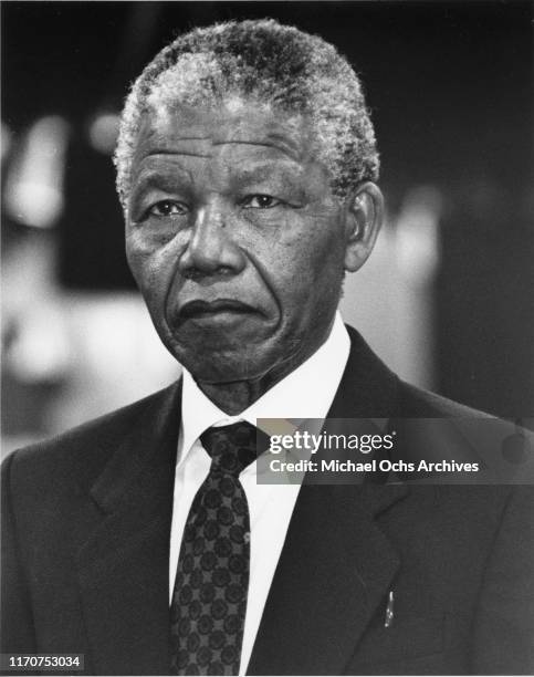 Civil rights activist Nelson Mandela visits the United States in June of 1990, several weeks after his release from prison in South Africa.