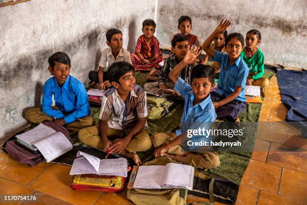 indian school children in classroom - indian school stock pictures, royalty-free photos & images