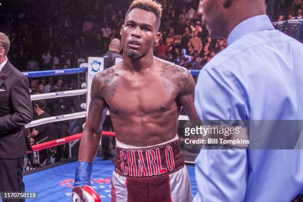October 14: Jermell Charlo defeats Erickson Lubin by KO in the 1st round in their Super Welterweight fight at the Barclays Center in Brooklyn on...