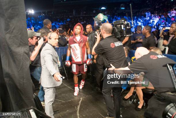 October 14: Jermell Charlo defeats Erickson Lubin by KO in the 1st round in their Super Welterweight fight at the Barclays Center in Brooklyn on...