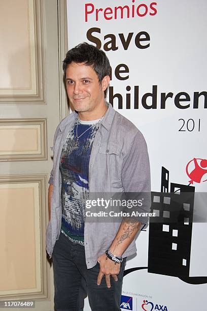 Spanish singer Alejandro Sanz attends "Save the Children" awards press conference at "Casa de America" on June 21, 2011 in Madrid, Spain.