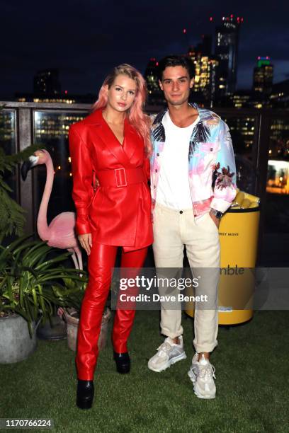 Lottie Moss and Jack Brett Anderson attend Bumble's Summer Singles Pool Party at Shoreditch House on August 28, 2019 in London, England.