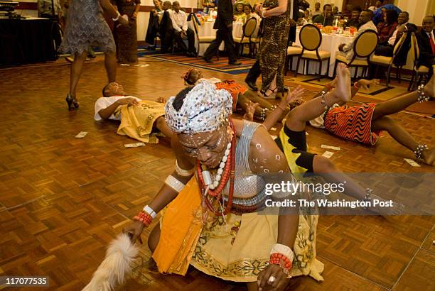 Lilycent U. Ogbuagu performs a Nigerian dance at the 18th Annual Gala Night and Fundraiser at Sheraton Hotel in Beltsville, MD on Saturday, June 18,...