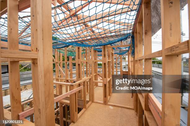 wooden house under construction - new zealand housing stock pictures, royalty-free photos & images