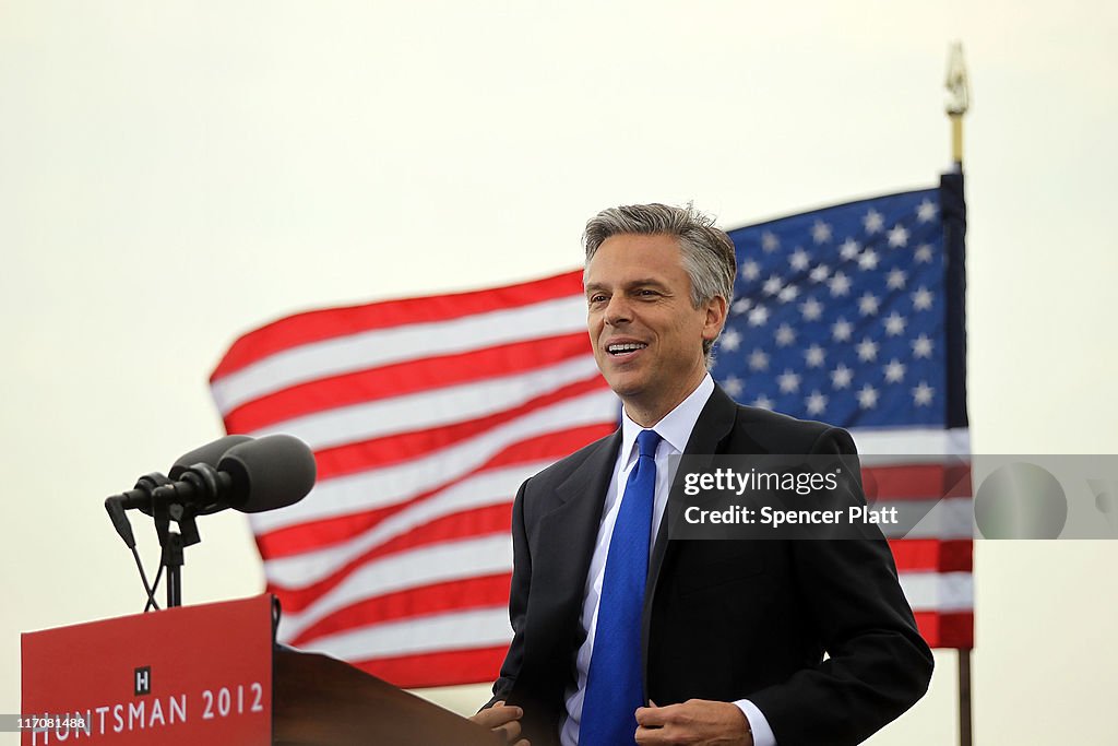 John Huntsman Announces Bid For Presidency At NJ's Liberty State Park