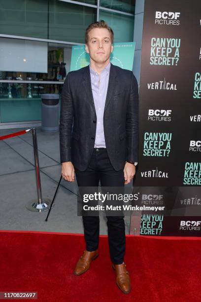 Jake Abel attends the premiere of Vertical Entertainment's "Can You Keep A Secret?" at ArcLight Hollywood on August 28, 2019 in Hollywood, California.