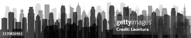 city (all buildings are complete and moveable) - looking through an object stock illustrations