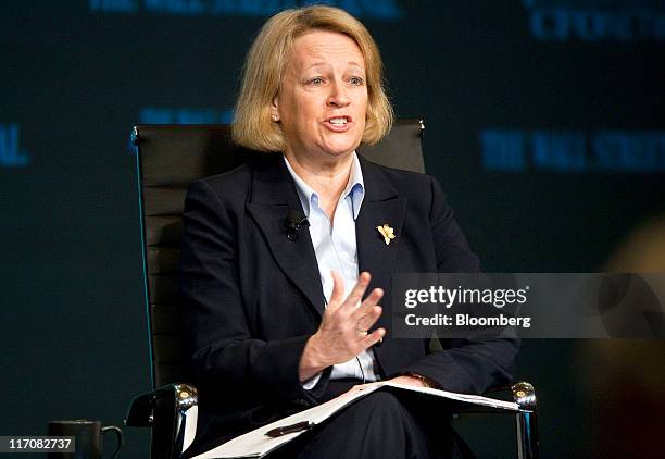Mary Schapiro, chairman of the U.S. Securities and Exchange Commission, speaks at the Wall Street Journal CFO Network conference in Washington, D.C.,...