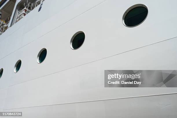 windows of cruise ship, portholes - imbarcazione per passeggeri foto e immagini stock