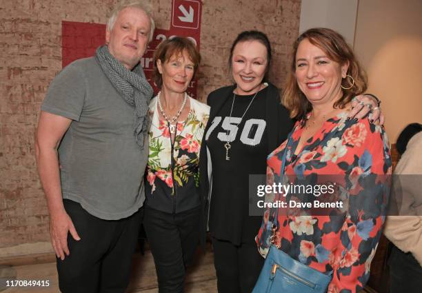 Sean Mathias, Celia Imrie, Frances Barber and Arabella Weir attend the press night after party for "Mother Of Him" at The Park Theatre on September...