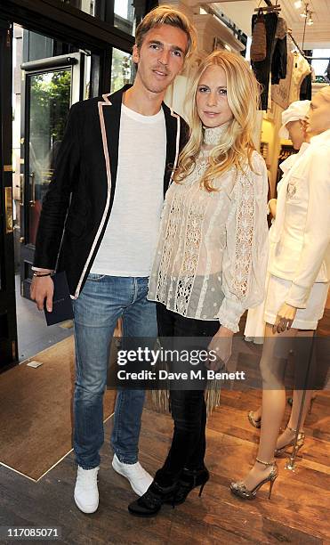 James Cook and Poppy Delevingne attend the Ralph Lauren Wimbledon Party on June 21, 2011 in London, England.