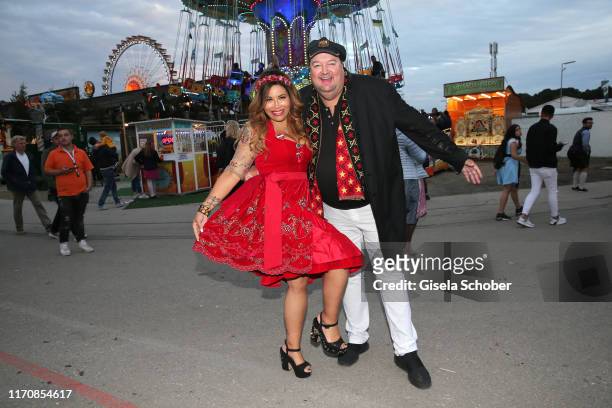 Patricia Blanco and her boyfriend Andreas Ellermann during the Oktoberfest 2019 at Theresienwiese on September 24, 2019 in Munich, Germany.