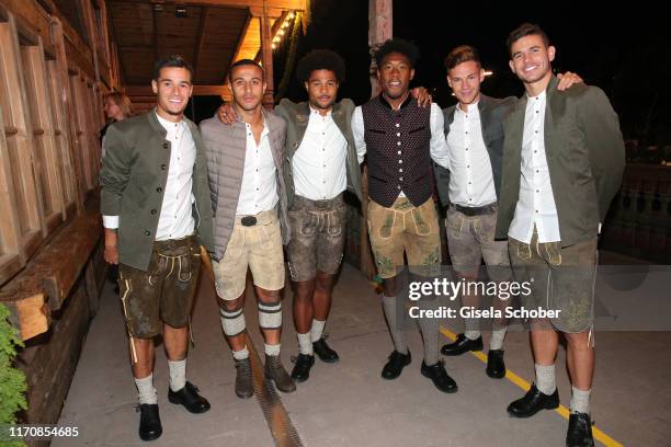 Bayern soccer player Philippe Coutinho, Thiago Alcantara, Serge Gnabry, David Alaba, Joshua Kimmich, Lucas Hernandez during the Oktoberfest 2019 at...