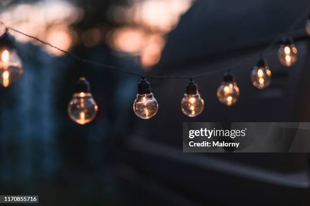 close-up of illuminated light string - ljusslinga bildbanksfoton och bilder