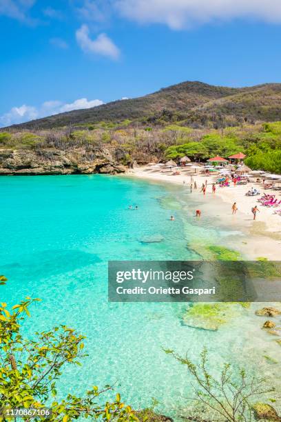 curacao, kenepa grandi beach - insel curaçao stock-fotos und bilder