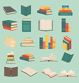 set of books in flat design collection