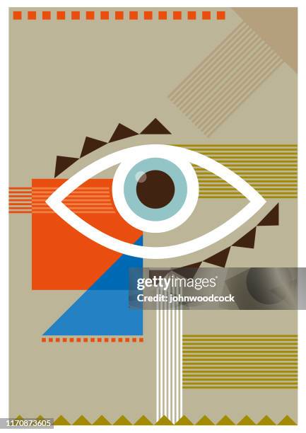 illustrations, cliparts, dessins animés et icônes de illustration d'oeil de vecteur de bauhaus - bauhaus