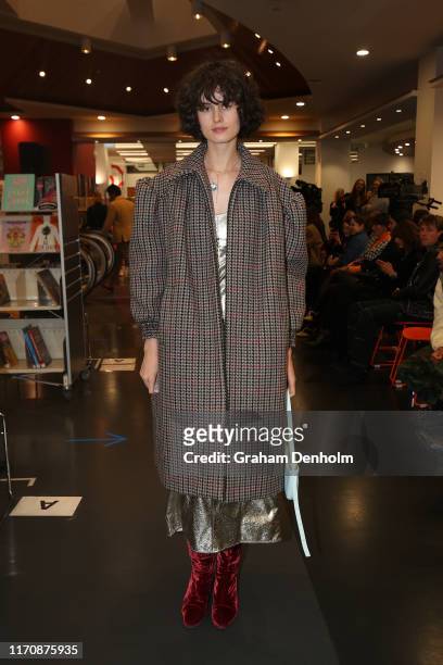 Chloe Hill attends the Zambesi show during New Zealand Fashion Week 2019 at Auckland City Library on August 29, 2019 in Auckland, New Zealand.