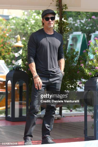 Brad Pitt arrives at the 76th Venice Film Festival on August 29, 2019 in Venice, Italy.
