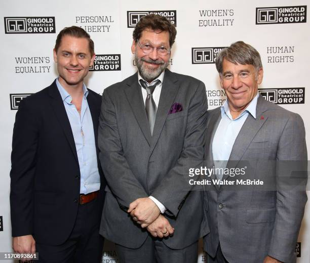 Michael McCorry Rose, David Staller and Stephen Schwartz attend the Opening Night of The Gingold Theatrical Group production of Bernard Shaw's...