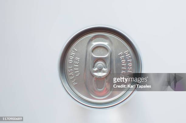 a drinking can on a white background - alcohol top view stock pictures, royalty-free photos & images