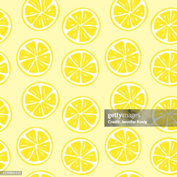 nahtlose zitrone scheibe muster illustration - lemon stock-grafiken, -clipart, -cartoons und -symbole