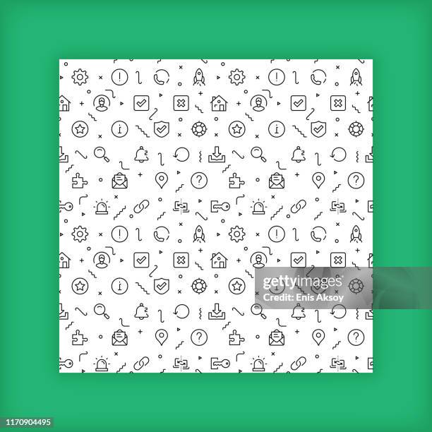 seamless background pattern with simplified icons about the basic interface topic - next gen icon stock illustrations