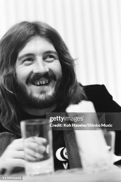 John Bonham of Led Zeppelin, press coference at Tokyo Hilton Hotel, Tokyo, Japan, 30th September 1972.