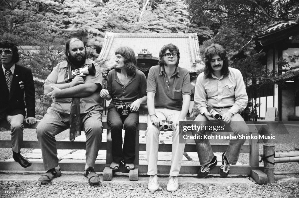 Led Zeppelin Bw Led Zeppelin manager Peter Grant with band members John Paul Jones ...