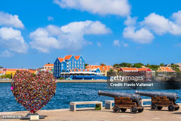 curacao, willemstad - st anna bay - willemstad stock pictures, royalty-free photos & images