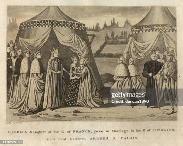 ilustrações de stock, clip art, desenhos animados e ícones de marriage of isabella of france and edward ii of england - isabella deste