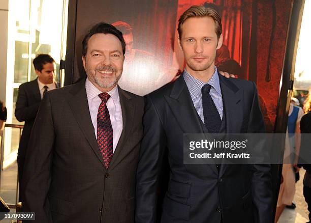 Creator Alan Ball and actor Alexander Skarsgaard arrive at the HBO Premiere of "True Blood" Season 4 at ArcLight Cinemas Cinerama Dome on June 21,...