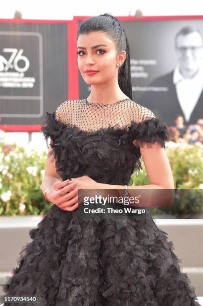 Mila Alzahrani wearing a Jaeger-LeCoultre walks the red carpet ahead of the "The Perfect Candidate" screening during during the 76th Venice Film...