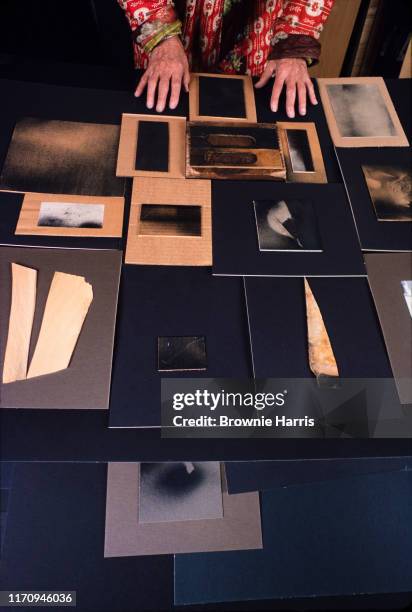 American sculptor Louise Nevelson in her SoHo studio, New York, New York, 1979.