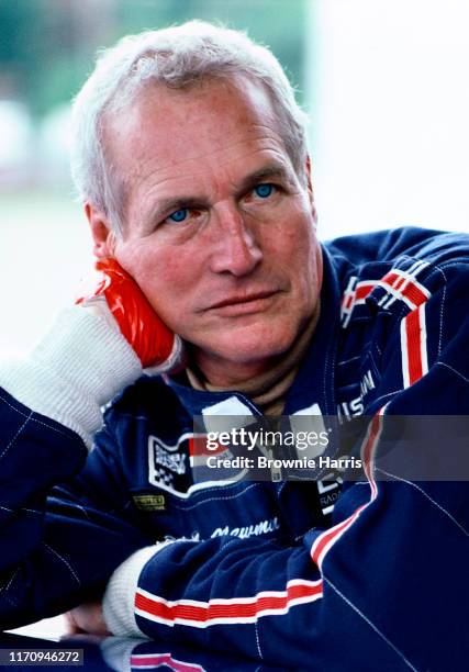 American actor and race car driver Paul Newman at Lime Rock Race Track, Lakeville, Connecticut, 1985.