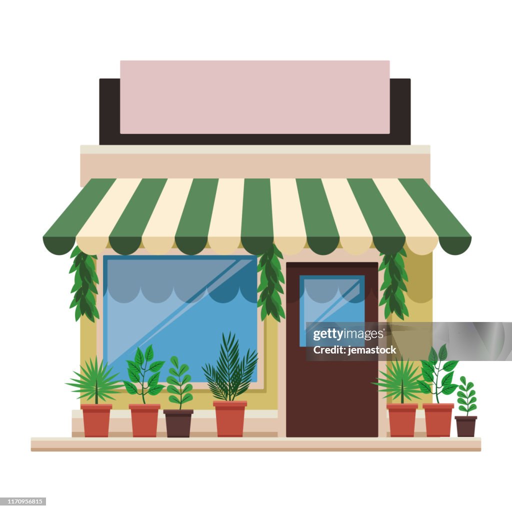 Simple Store Cartoon Store Shopping Front Cartoon High-Res Vector Graphic - Getty Images