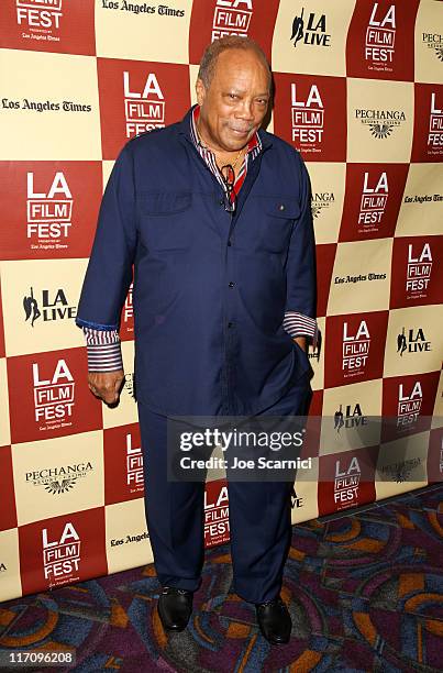 Musician/producer Quincy Jones attends A Conversation: Remembering Sidney Lumet during the 2011 Los Angeles Film Festival held at Regal Cinemas L.A....