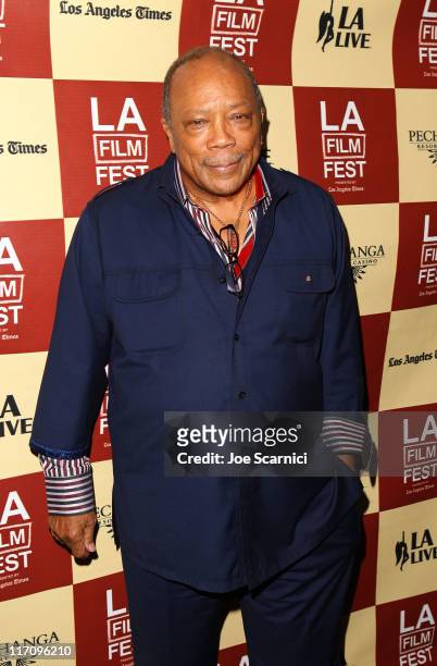 Musician/producer Quincy Jones attends A Conversation: Remembering Sidney Lumet during the 2011 Los Angeles Film Festival held at Regal Cinemas L.A....