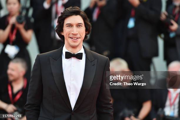 Adam Driver walks the red carpet ahead of the "Marriage Story" screening during during the 76th Venice Film Festival at Sala Grande on August 29,...