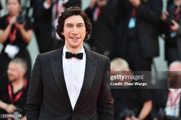 Adam Driver walks the red carpet ahead of the "Marriage Story" screening during during the 76th Venice Film Festival at Sala Grande on August 29,...