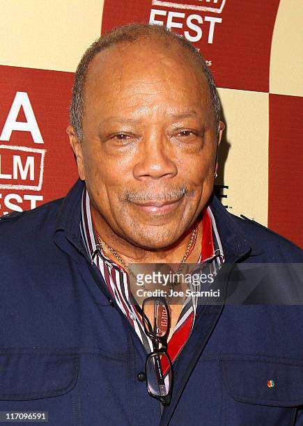 Musician Quincy Jones attends A Conversation: Remembering Sidney Lumet during the 2011 Los Angeles Film Festival held at Regal Cinemas L.A. LIVE on...