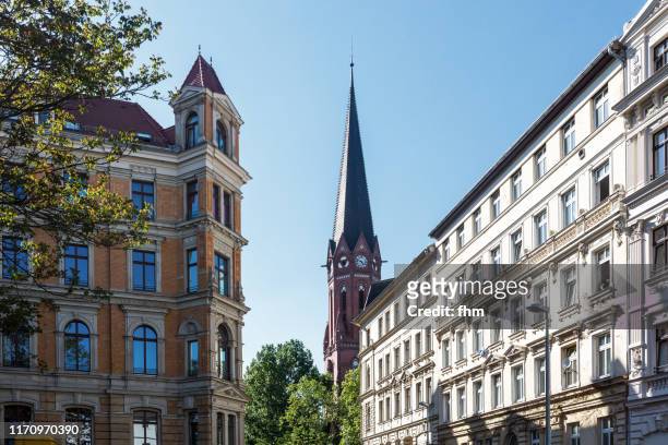 facades of historic residential houses - saxony stock pictures, royalty-free photos & images