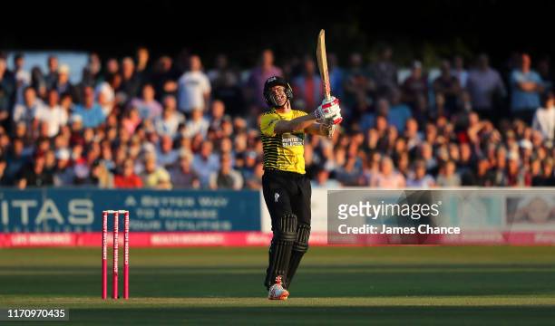Michael Klinger of Gloucestershire Cricket bats during the Vitality Blast match between The Kent Spitfires and Gloucestershire at The Spitfire Ground...