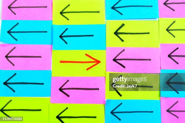 arrow signs - wrong way stockfoto's en -beelden