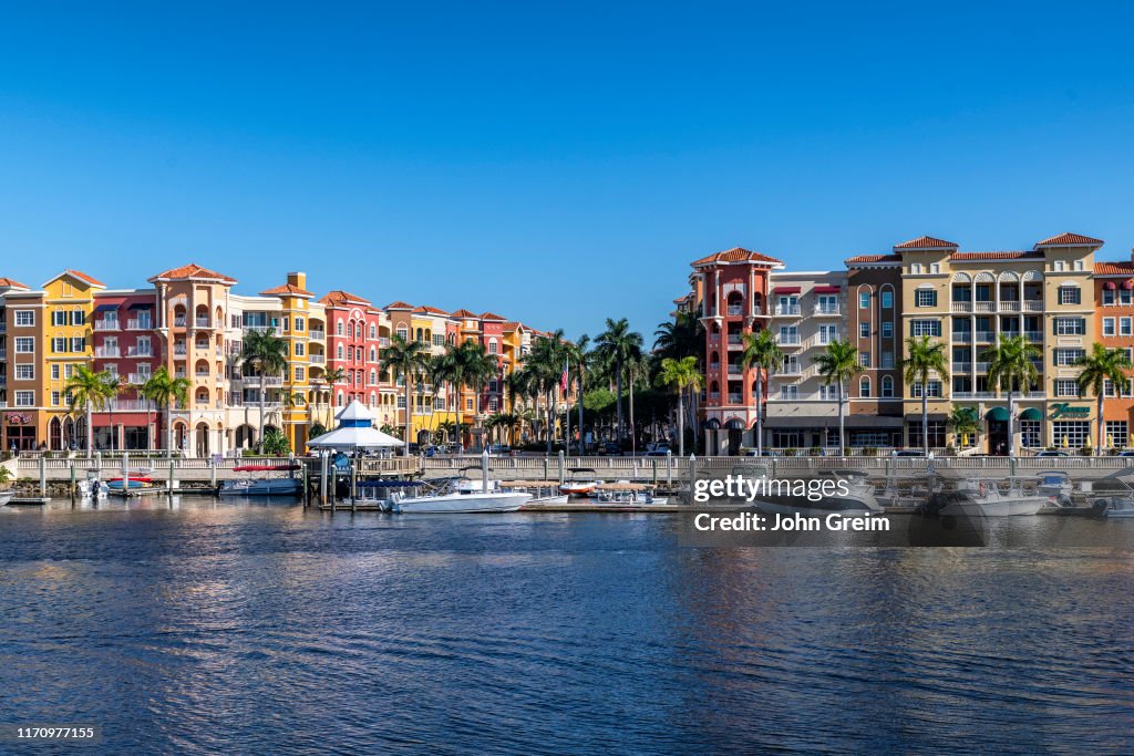 Bayfront, shops and condominiums on the waterfront...