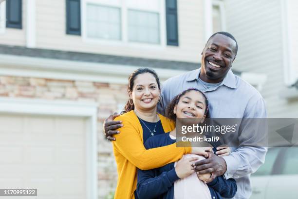 mixed race african-american and hispanic family - multiracial person stock pictures, royalty-free photos & images