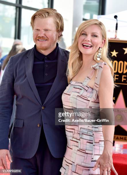 Jesse Plemons and Kirsten Dunst attend the ceremony honoring Kirsten Dunst with a Star on the Hollywood Walk of Fame on August 29, 2019 in Hollywood,...