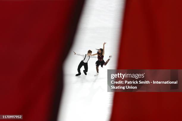 Daniel Tsarik and Ella Ales of the United States practice for the Junior Ice Dance Program during Day 1 of the ISU Junior Grand Prix of Figure...