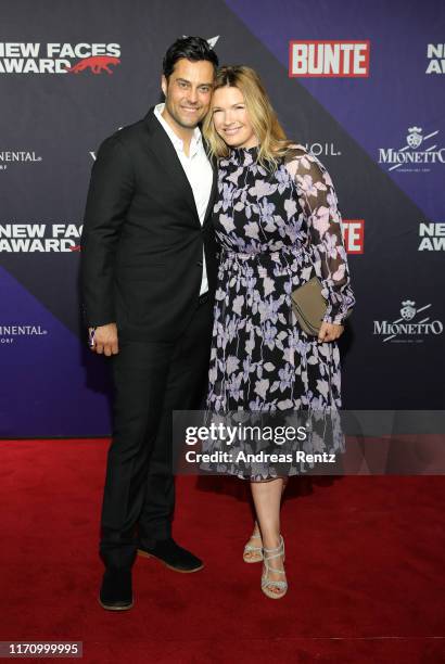 Roman Libbertz and Jessica Libbertz attends the Bunte "New Faces Award Music" on August 29, 2019 in Dusseldorf, Germany.