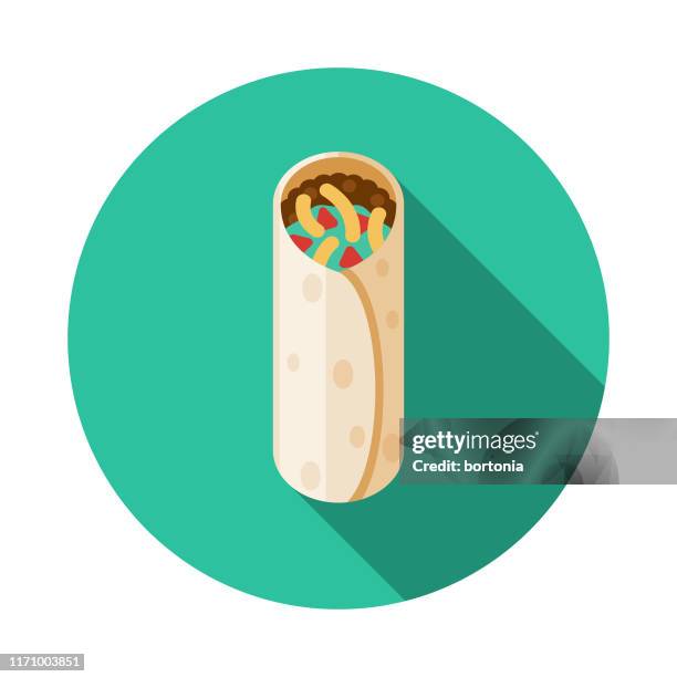 burrito mexican food icon - tex mex stock illustrations